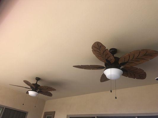 Installed patio ceiling fans