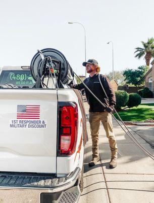 Your technician will power spray your property and fence line every visit.