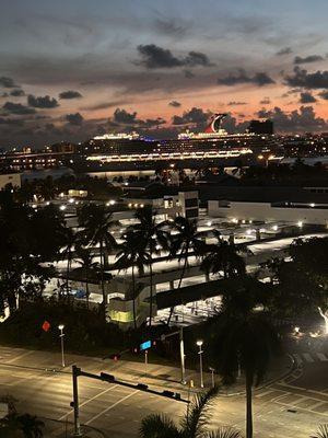 We got to watch the ships pull into port this morning about 5:45a - 7:00a if anyone wants to watch!