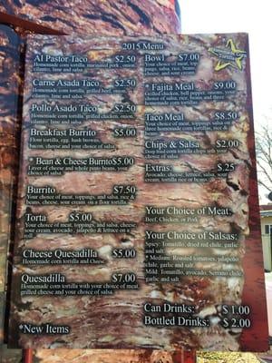 2015 menu