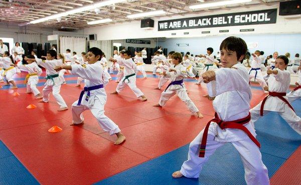 Youth students during a belt promotion