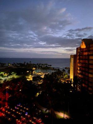 Luau below our balcony