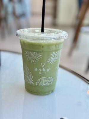 Iced Matcha Latte with oat milk