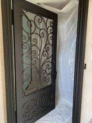 Security Door with Glass