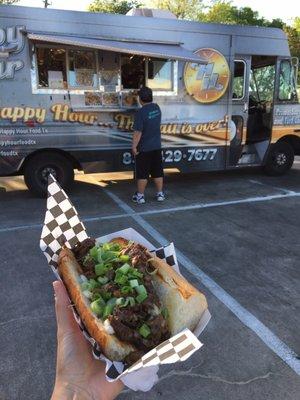 Their other truck with same menu - Philly cheesesteak sandwich