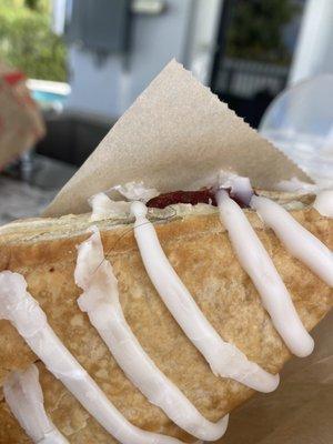 A hair was part of the cherry turnover recipe as it looks , very poor safety procedures .