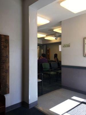 They have two separate waiting rooms: Well Child and Sick Child.