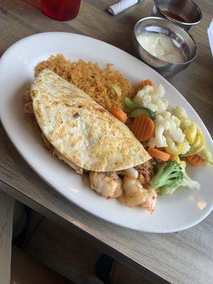 Lunch seafood quesadilla, $10.99!!!!!!