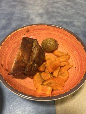 Ribs carrots and potato