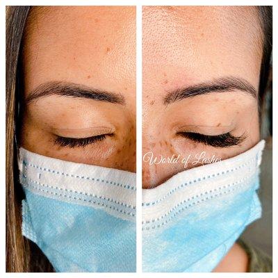 Natural lashes vs. Extensions.  Thicker and longer lashes.