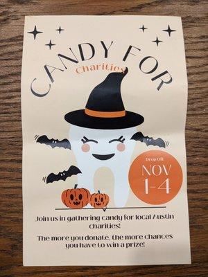 They collect Halloween candies for a good cause!