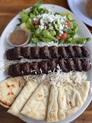 Too dry Beef Kabob Platter