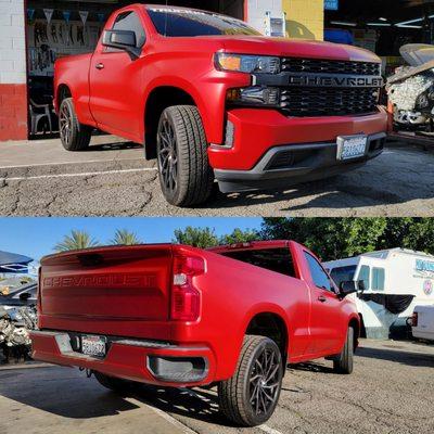 Car Wrap on Satin Vampire Red