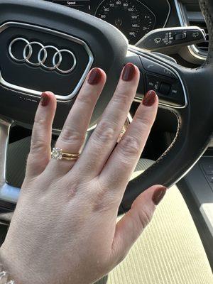 Brownish dip mani