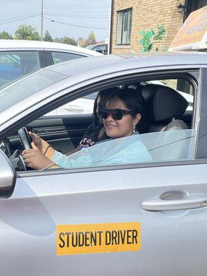 Student took road test today and passed.