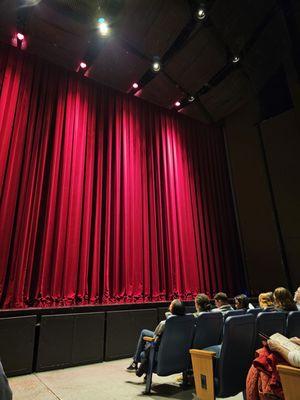 The stage curtains just as they were starting the performance.