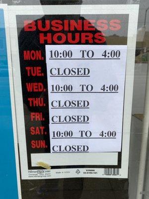 Newly updated (more limited) hours.