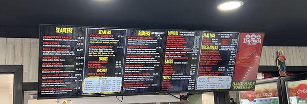 Great variety menu up-to-date prices