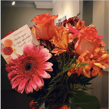 Beautiful flowers sent from a patient. Your smiles bring out ours!