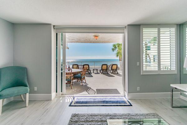 Unit 105- 2 bedroom/ 2 bath with beach view.