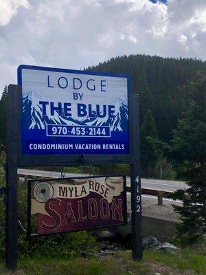 Myla Rose sign at the Lodge by the Blue