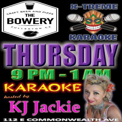 Karaoke Thursdays Fridays and Saturdays with the X-treme Karaoke Team! Come eat, drink, and be merry!