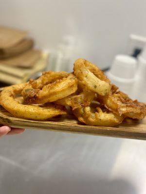 Fresh hand battered onion rings