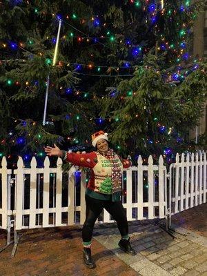 Me in front of the 2019 tree