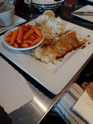 Haddock with carrots and mash