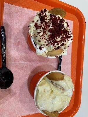 RED VELVET PUDDING and banana pudding