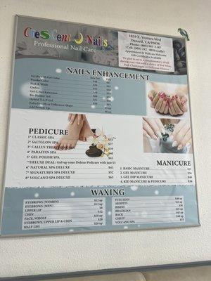 My nails I got and the price list I paid $101 60 for my hands  $41 for my feet  I got gel on my feet and coffin shape on my hands