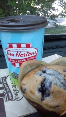 French vanilla and blueberry muffin, yummy.