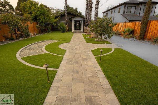 Pavers and artificial turf