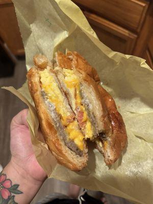 #4. Croissant with Bacon, Egg and Cheese Sandwich