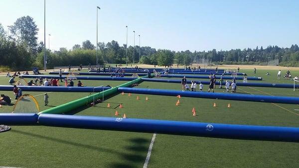 Arena Sports Lil' Kickers outdoor classes in Magnuson Park. Right down the street in the park away from their facility.