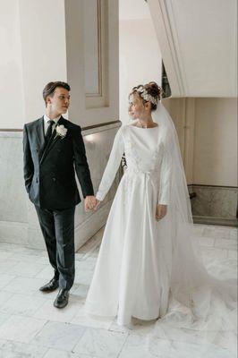 A beautiful wedding dress we did