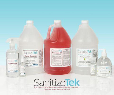 Our product line consist of isopropyl based sanitizer spray, gel, and our germicidal Microtizer-19 for disinfecting large service areas.