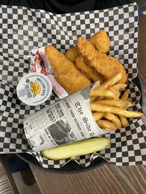 Chicken strips and fries