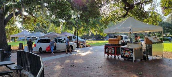 Setting up for the Farmer's Market