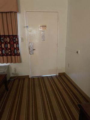 Just look at the gap under this door! It's Room #107.