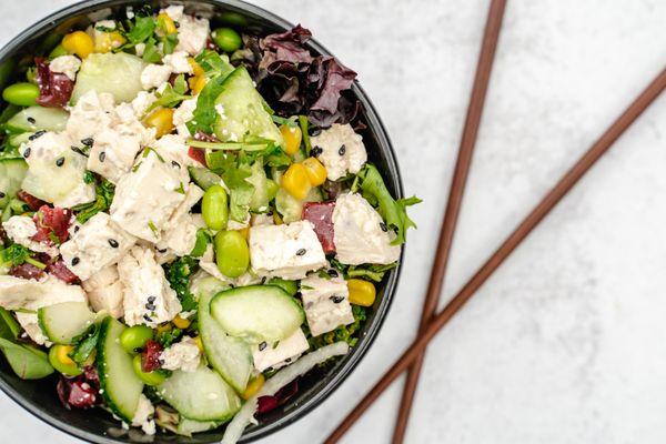 Vegan Bowl loaded with veggies and fruit