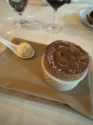 Soufflé of the day. Chocolate caramel. Yum