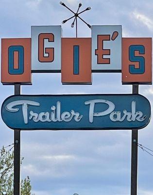 The Cool & Kitschy Exterior Retro Sign @ Ogie's Trailer Park in Providence RI