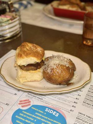 Sausage biscuit sandwich