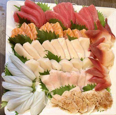 Sashimi - Tuna, Salmon, White Tuna, Scallops, Yellowtail, Squid, Arctic Surf Clam