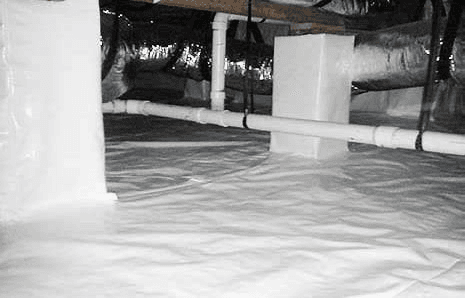 Vapor barrier in crawl space