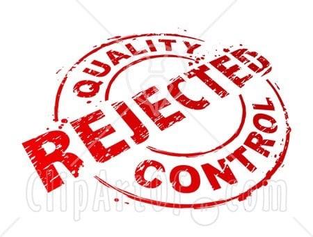 STAMP OF REJECTED QUALITY CONTROL