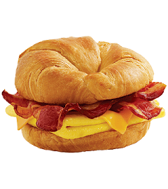 bacon,egg, cheese on croissant