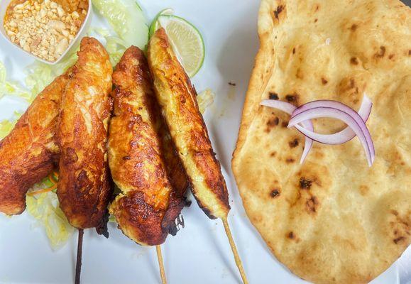 Malaysian Satay served with Naan Bread