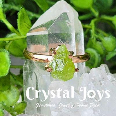 Rough Peridot Rose Gold Ring